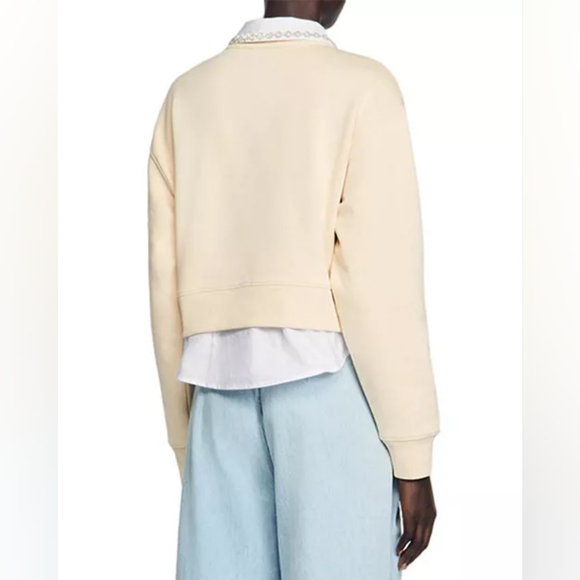 Sandro Lorane Layered Look Sweatshirt - Picture 5 of 12